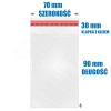 Woreczki celofanowe 70x90 mm +KLAPKA+KLEJ 100 sztuk