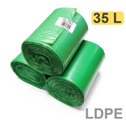 Worki na śmieci LDPE  poj. 35 litrów [ZIELONE] 50 sztuk